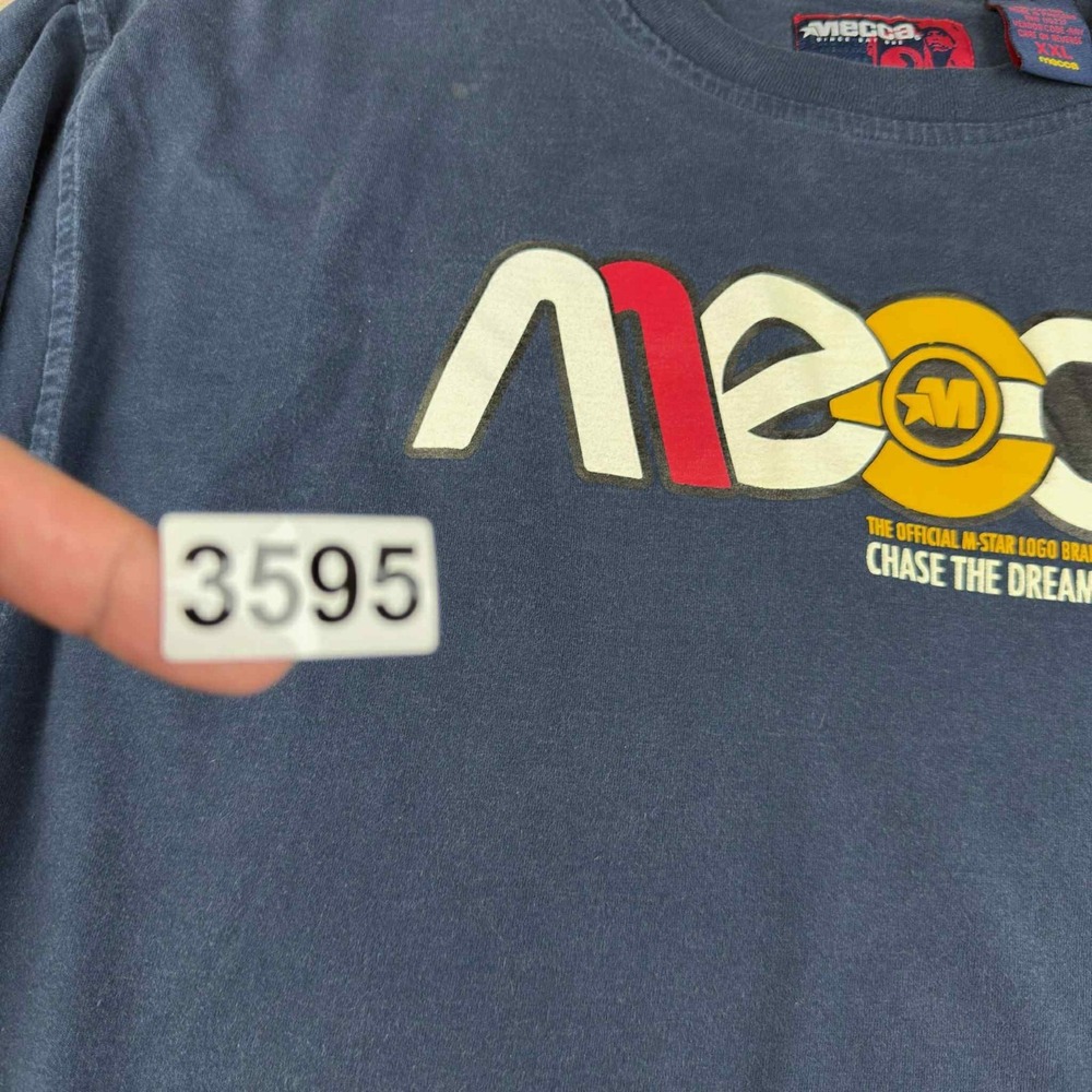 Mecca T-Shirt Men XXL Blue Chase The Dream Graphic 84 Logo Streetwear Hip Hop - Picture 10 of 10